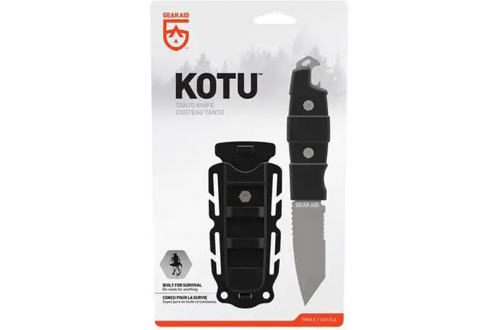 Gear Aid Kotu Tanto Survival Knife w/ Quick Release Sheath and Removable Belt Clip — 2 models - view 3